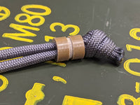 Medium Coyote Tan G10 Lanyard Bead With One Groove and a Free Paracord Lanyard