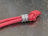 Small Gray G10 Lanyard Bead with 2 Grooves and a Free Paracord Lanyard