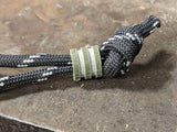 Small OD Green G10 Lanyard Bead with 2 Grooves and a Free Paracord Lanyard