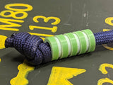 Medium Acid Green G10 Lanyard Bead With Four Grooves and a Free Paracord Lanyard