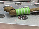 Medium Acid Green G10 Lanyard Bead With Four Grooves and a Free Paracord Lanyard