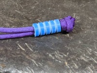 Medium Blue G10 Lanyard Bead With Four Grooves and a Free Paracord Lanyard