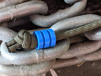 Large Blue Delrin Acetal Lanyard Bead With 2 Grooves and a Free Paracord Lanyard