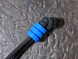 Large Blue Delrin Acetal Lanyard Bead With 2 Grooves and a Free Paracord Lanyard