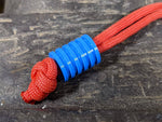 Large Blue Delrin Acetal Lanyard Bead With 5 Grooves and a Free Paracord Lanyard