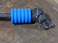 Large Blue Delrin Acetal Lanyard Bead With 5 Grooves and a Free Paracord Lanyard