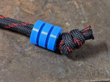 Large Blue Delrin Acetal Lanyard Bead With 2 Grooves and a Free Paracord Lanyard