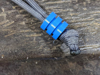 Large Blue Delrin Acetal Lanyard Bead With 2 Grooves and a Free Paracord Lanyard