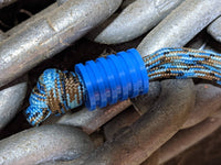 Large Blue Delrin Acetal Lanyard Bead With 5 Grooves and a Free Paracord Lanyard