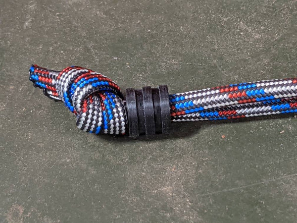 Small Delrin Acetal Lanyard Bead with 2 Grooves and a Free Paracord Lanyard