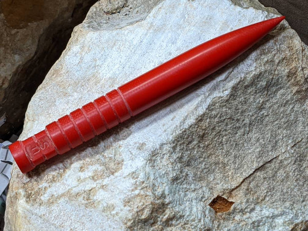 Red G10 Marlin Spike with Grooves