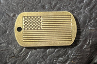 Brass American Flag Dog Tag