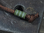 Medium OD Green G10 Lanyard Bead With Three Grooves and a Free Paracord Lanyard